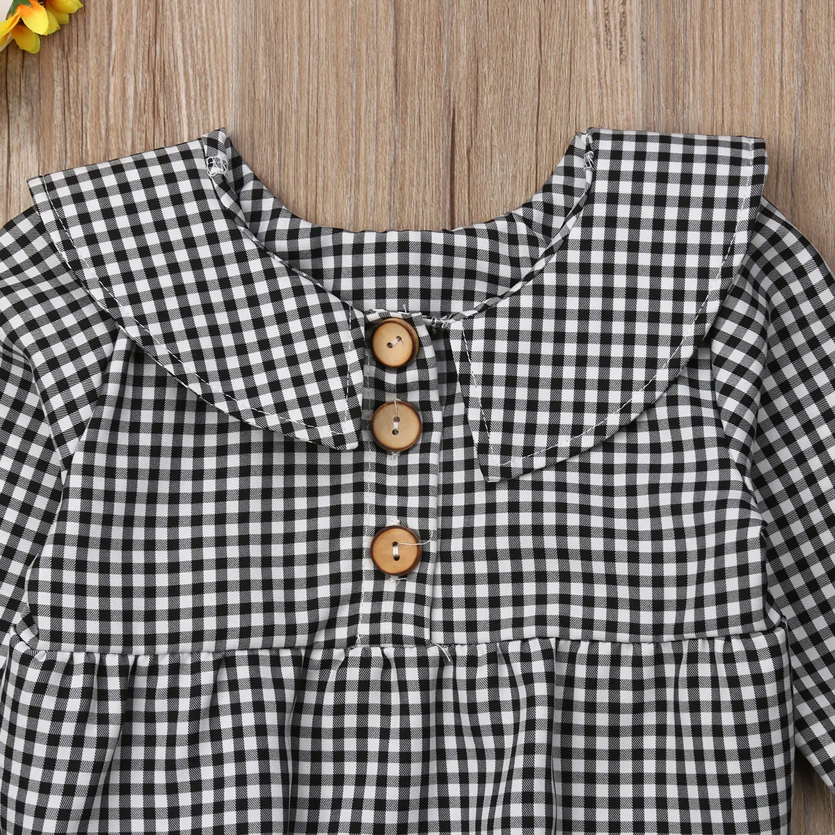 Боди в клеточку с воротником Питер Пэн боди клетку для маленьких девочек
