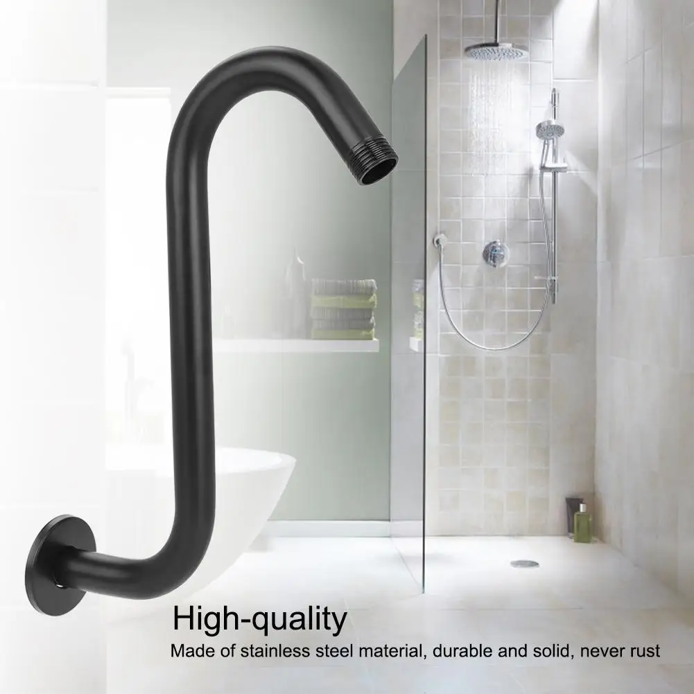 Shower Arm 8in Wall Mounted Bathroom Head Stainless Steel High Rise S-Curved Extension G1/2 | Обустройство дома