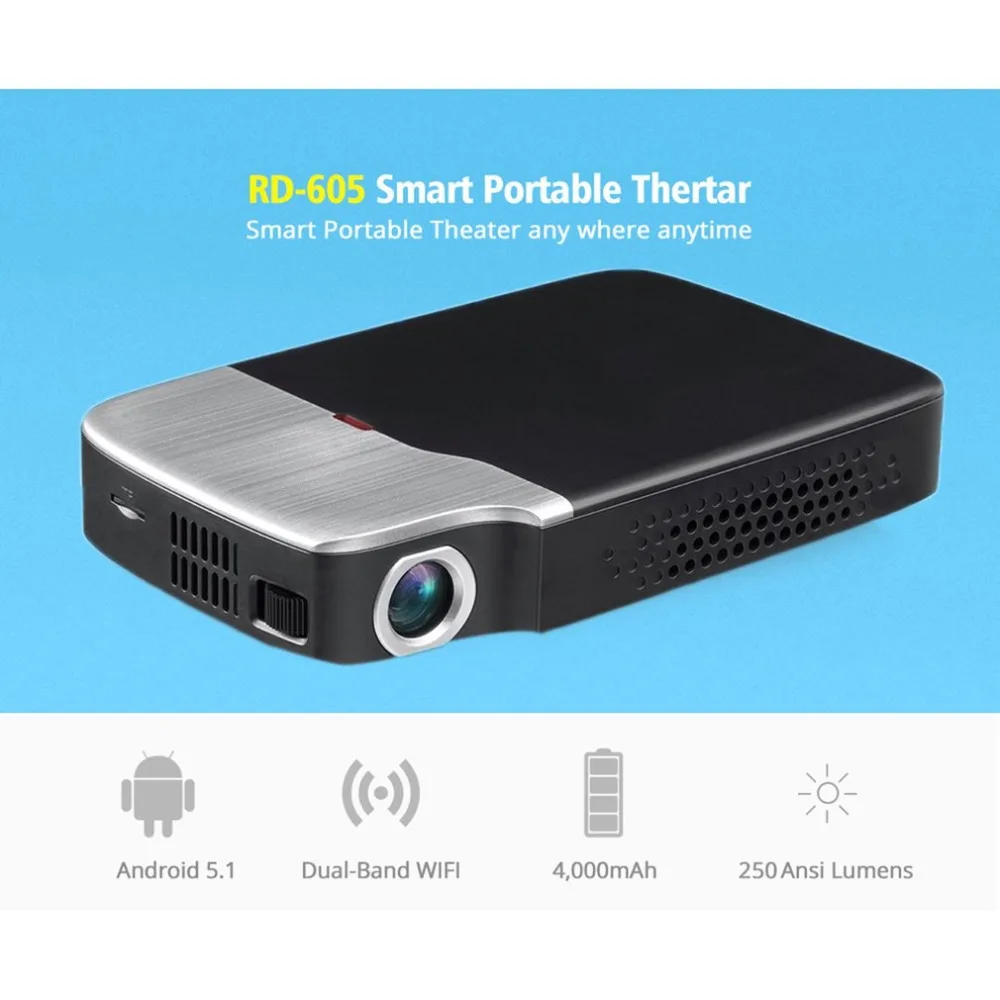 Rd 605 мини проектор Wifi Bluetooth 4 0 3D Led 2500 люмен цифровой 1080P (вилка США)|Аксессуары для