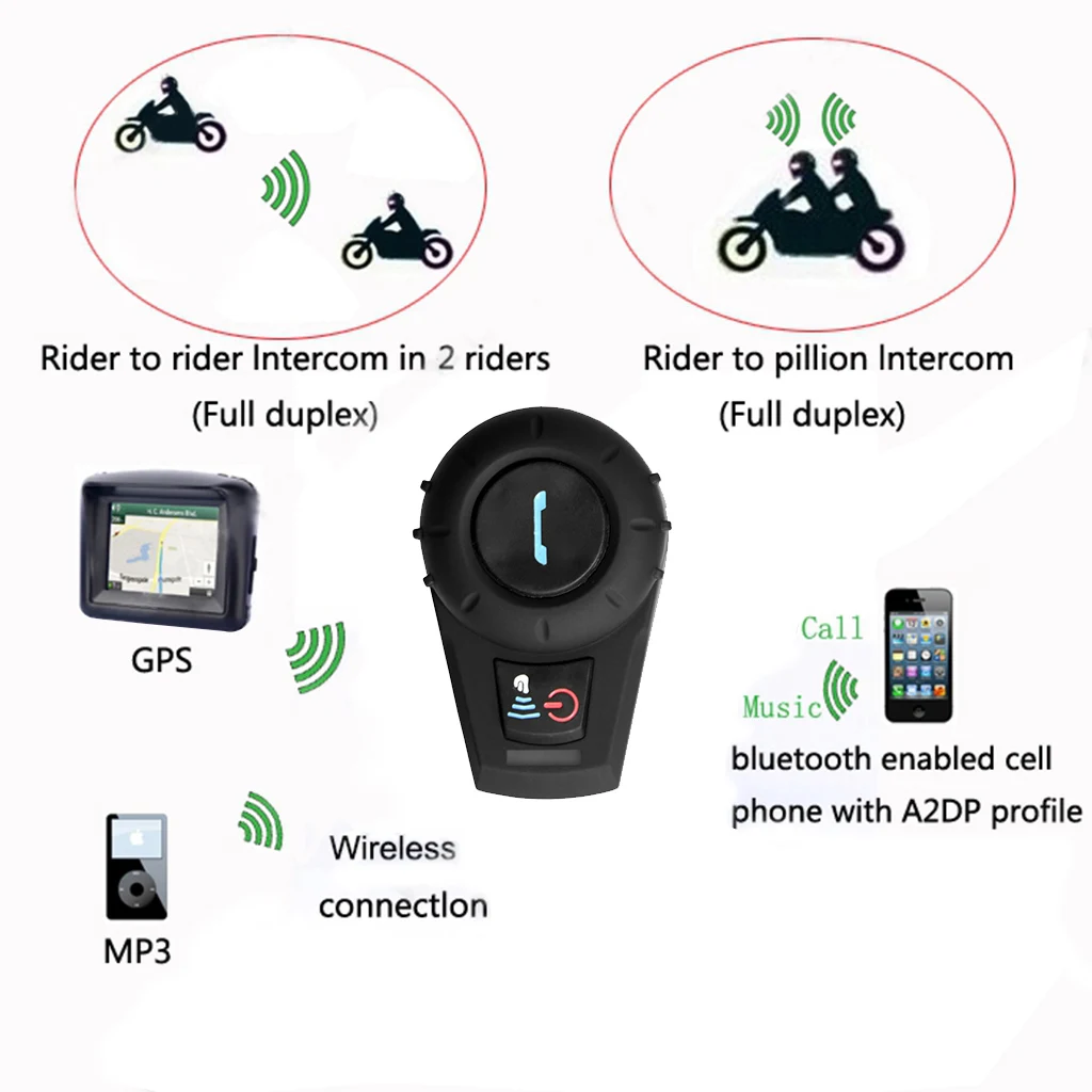 Lowest Price Motorcycle Helmet Bluetooth intercom Headset Motorbike FDC VB Wearable Walkie Talkie Support Music Play 500M | Мобильные