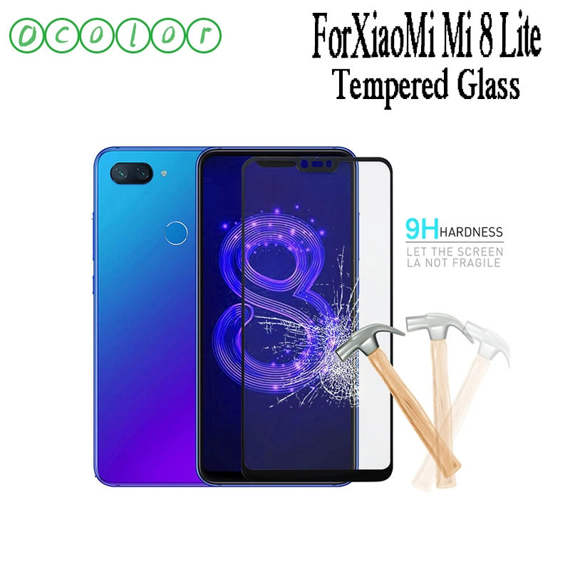 Ocolor для Xiaomi Mi 8 облегченное закаленное стекло Экран защитная пленка стальные