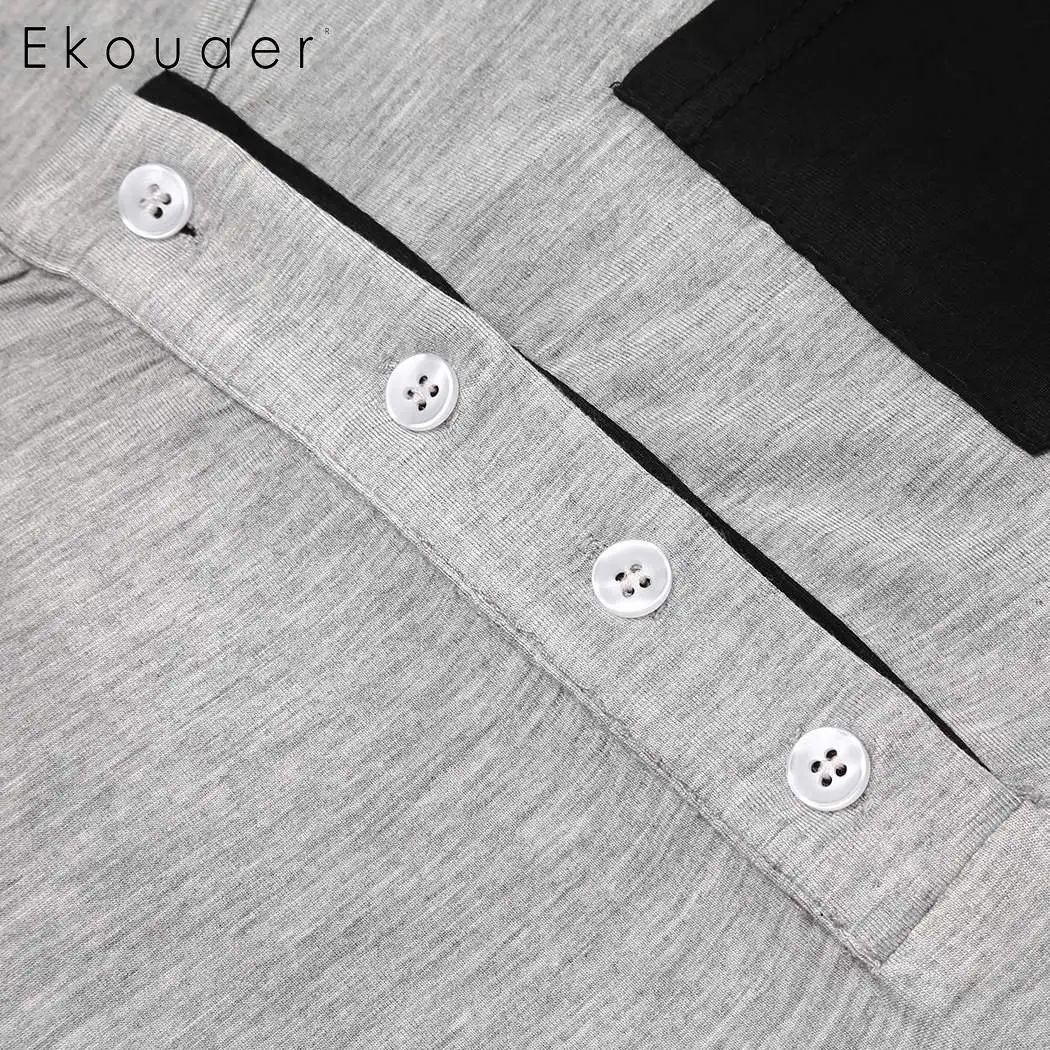 Ekouaer Ночная сорочка ночная рубашка с круглым вырезом и коротким рукавом белье