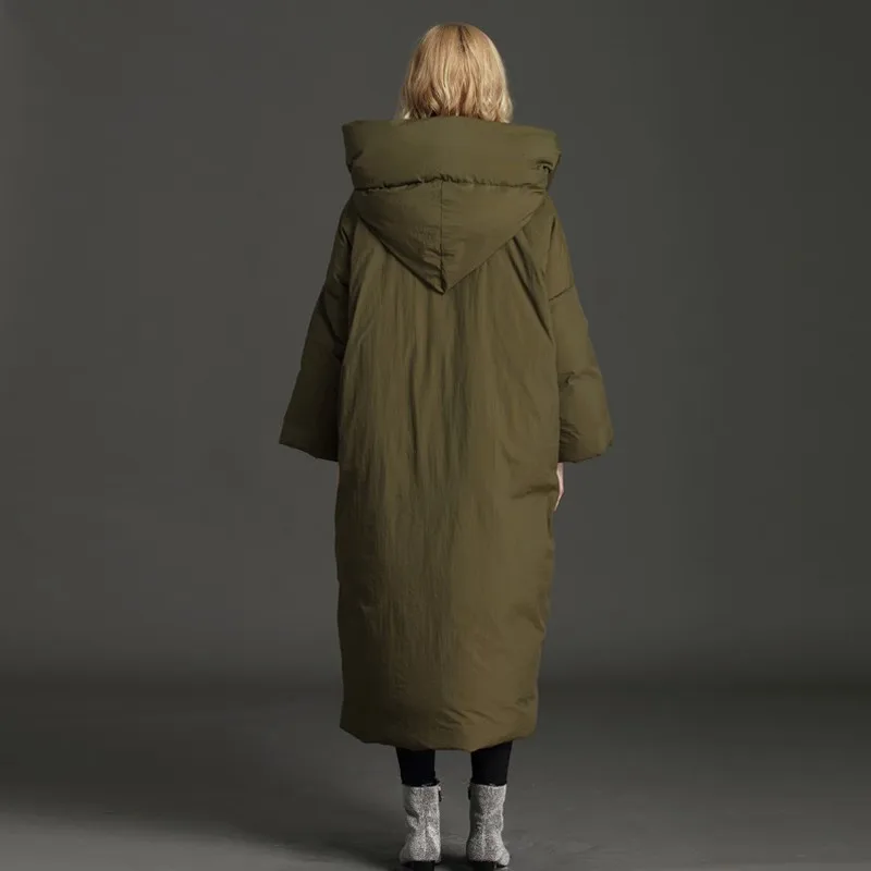 XS-7XL Женская куртка зимняя парка на утином пуху толстая теплая верхняя одежда