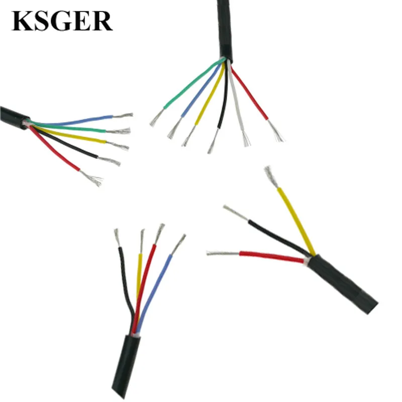 KSGER силиконовый провод кабель из луженой меди паяльная станция T12 3 4 5 6 ядер линия 0