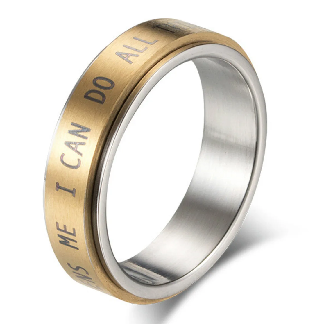 

Christian Spinner Knuckle Ring Stainless Steel Religious Fashion Womens Rings Jewelry For Women Bague Femme Acier Inoxydable