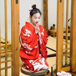 Платье женское для косплея, юката, хаори, японский костюм гейши, кимоно с бабочкой и Оби, H9005, традиционное японское кимоно