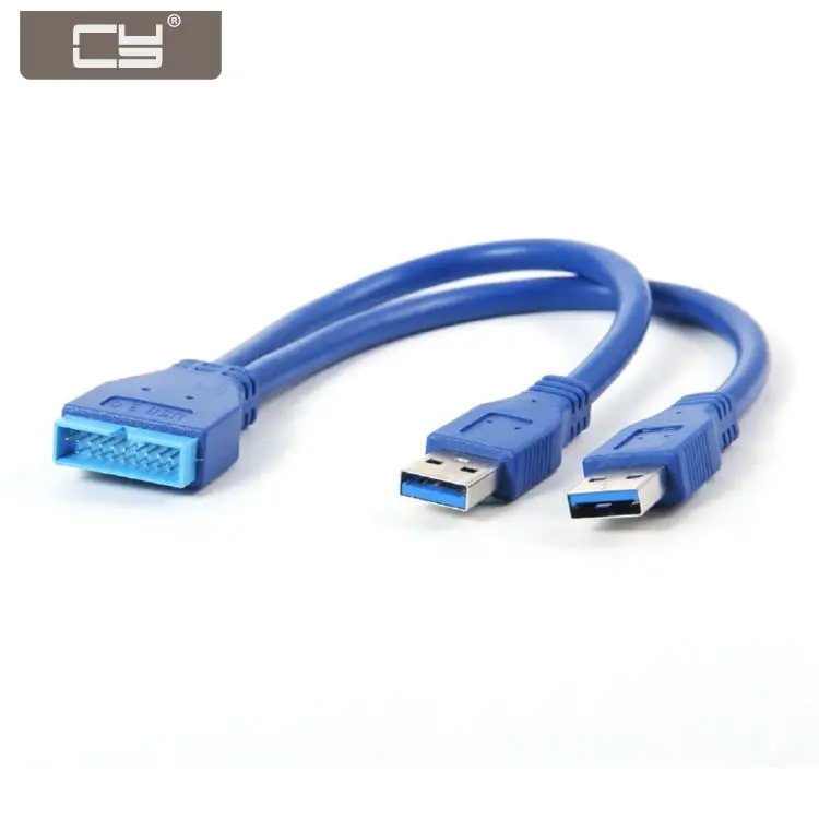 CY 2 Порты USB 3 0 мужчина к 20pin Header с внутреннего на внешний кабель удлинитель