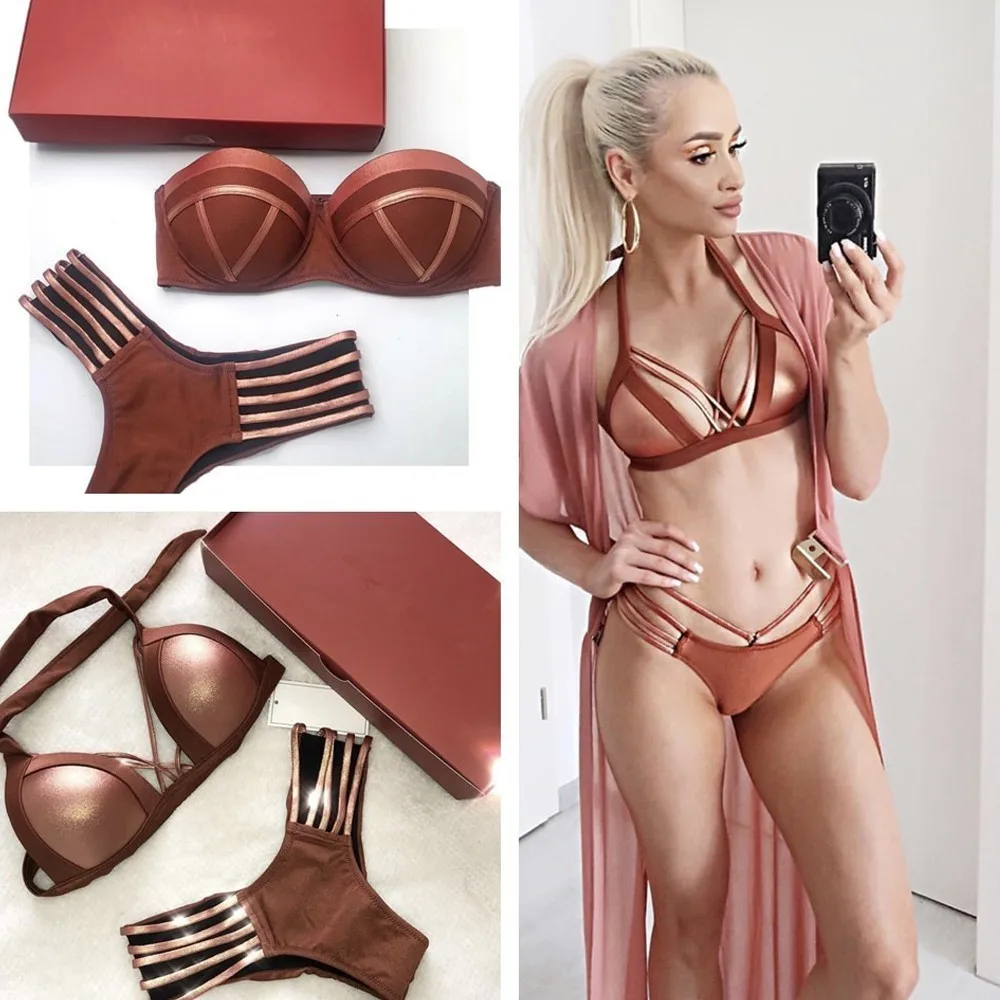 Gentillove женский сексуальный бикини комплект из 2 предметов Купальники Холтер