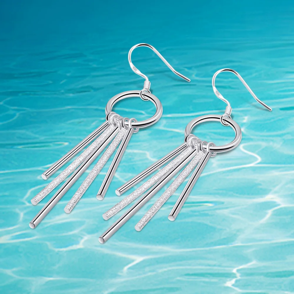 Женские серьги с кисточками богемные длинные трубки висячие пятью трубками