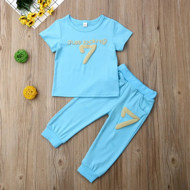 Toddler Kids Baby Girls Boys T-shirt Tops Long Leggings Pants Outfit Summer 0-4Y leisure various styles children sets sport | Детская