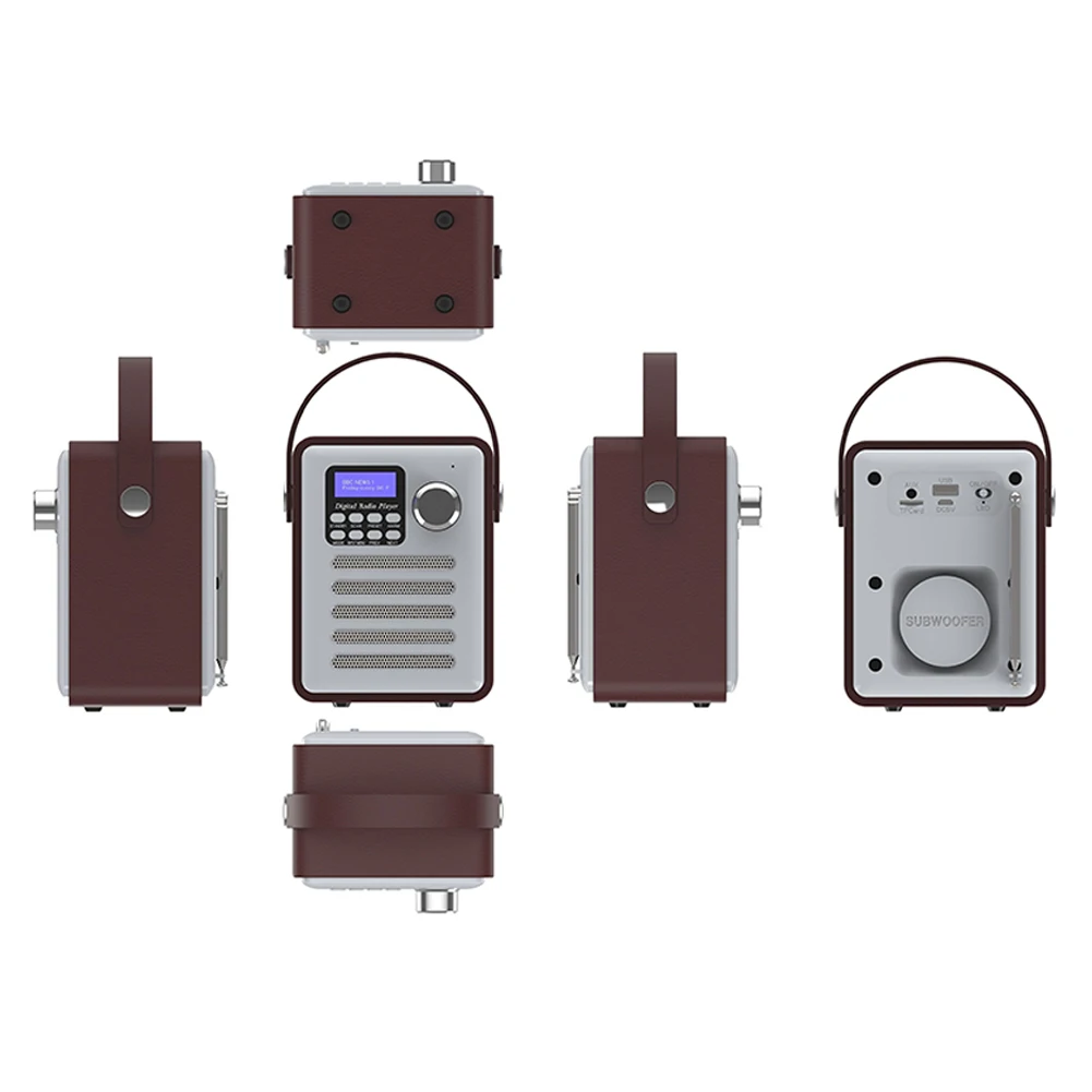 DAB портативный Перезаряжаемый Handsfree USB Bluetooth Деревянный цифровой радио ЖК дисплей