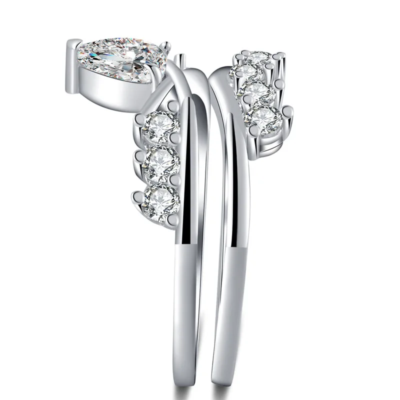 2 шт./компл. 925 Anillos серебряное стекируемое кольцо в форме сердца для женщин