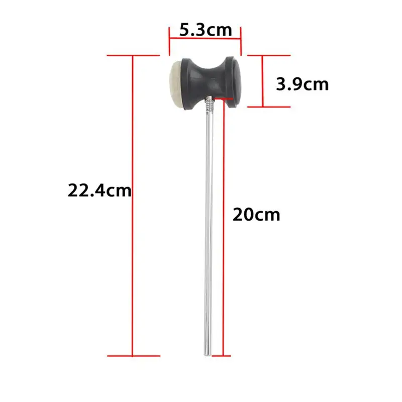 Stainless Steel Handle Felt M2 Lightweight Bass Drum Pedal Beater Percussion Instrument Accessories | Спорт и развлечения