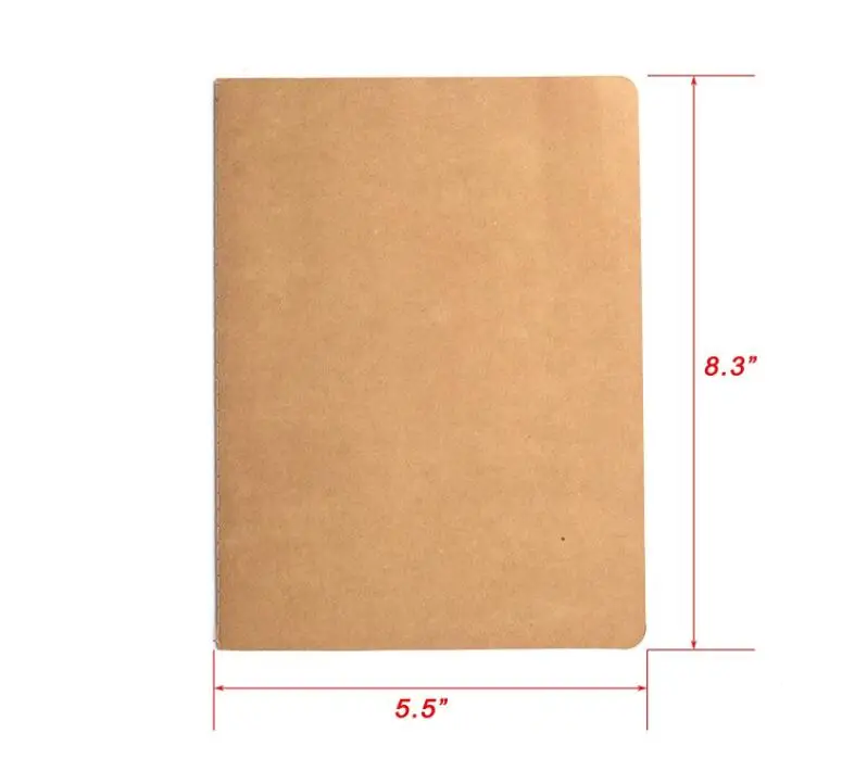 Kraft Brown Unlined Travel journals notebook Soft Cover Notebooks A5 Size 210 mm x 140 60 Pages 30 Sheets stationery supplies | Канцтовары