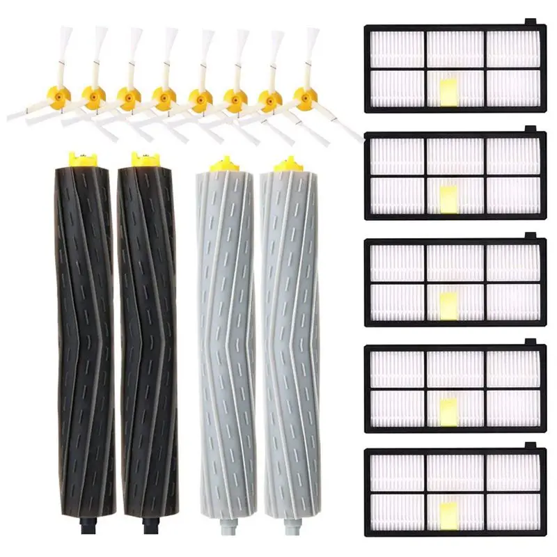Replacement Parts Kit for iRobot Roomba 980 990 900 896 886 870 865 866 800 Accessories with 8 Side Brushes + 5 Filter 2 | Бытовая