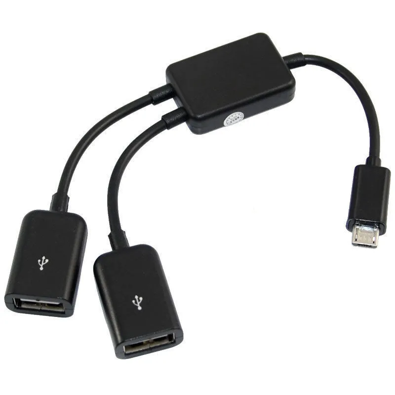 Хост Кабель Micro USB штырь для 2X Type A двойной Женский OTG адаптер конвертер
