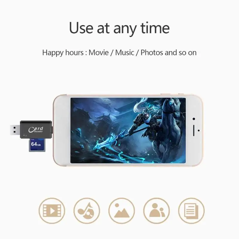 Мобильный телефон USB3.0 высокое Скорость OTG кард-ридер для SD карты памяти IPhone X/8 |