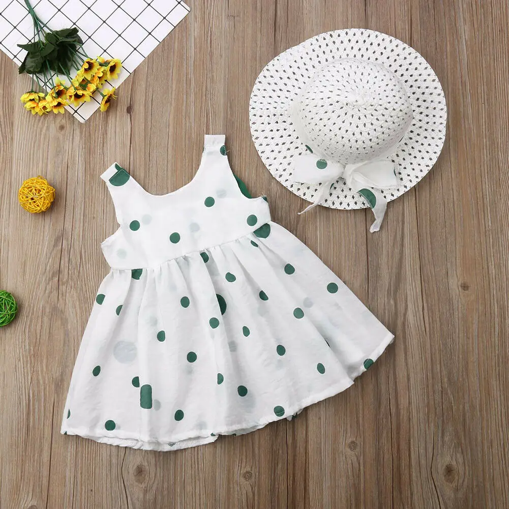 1-3Years Toddler Newborn Kid Baby Girls Cotton Dot Bowknot Tutu Dress Sundress Casual | Детская одежда и обувь