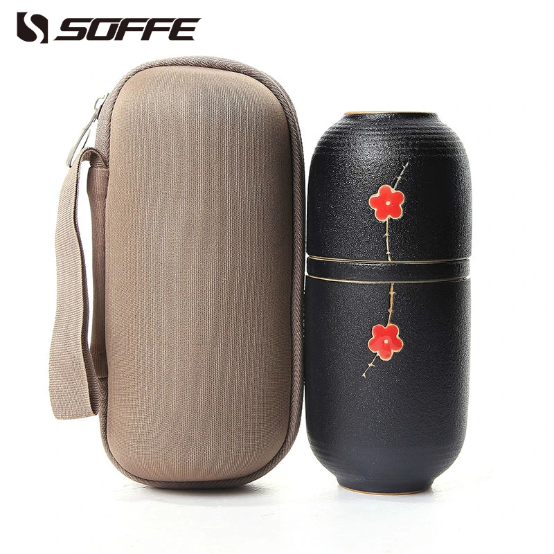 Soffe 5 шт./компл. Сливовый цветок портативный китайский дорожный чайный набор Kong Fu с