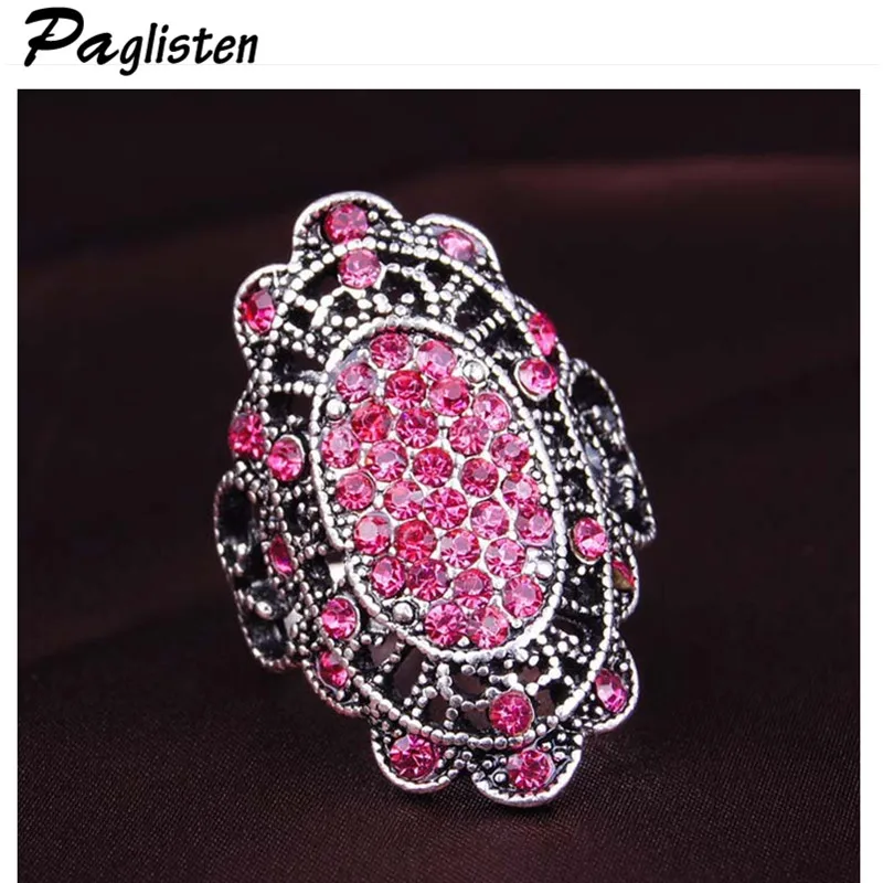 Новое модное ретро Ювелирное кольцо ANILLO уникальное посеребренное с большим