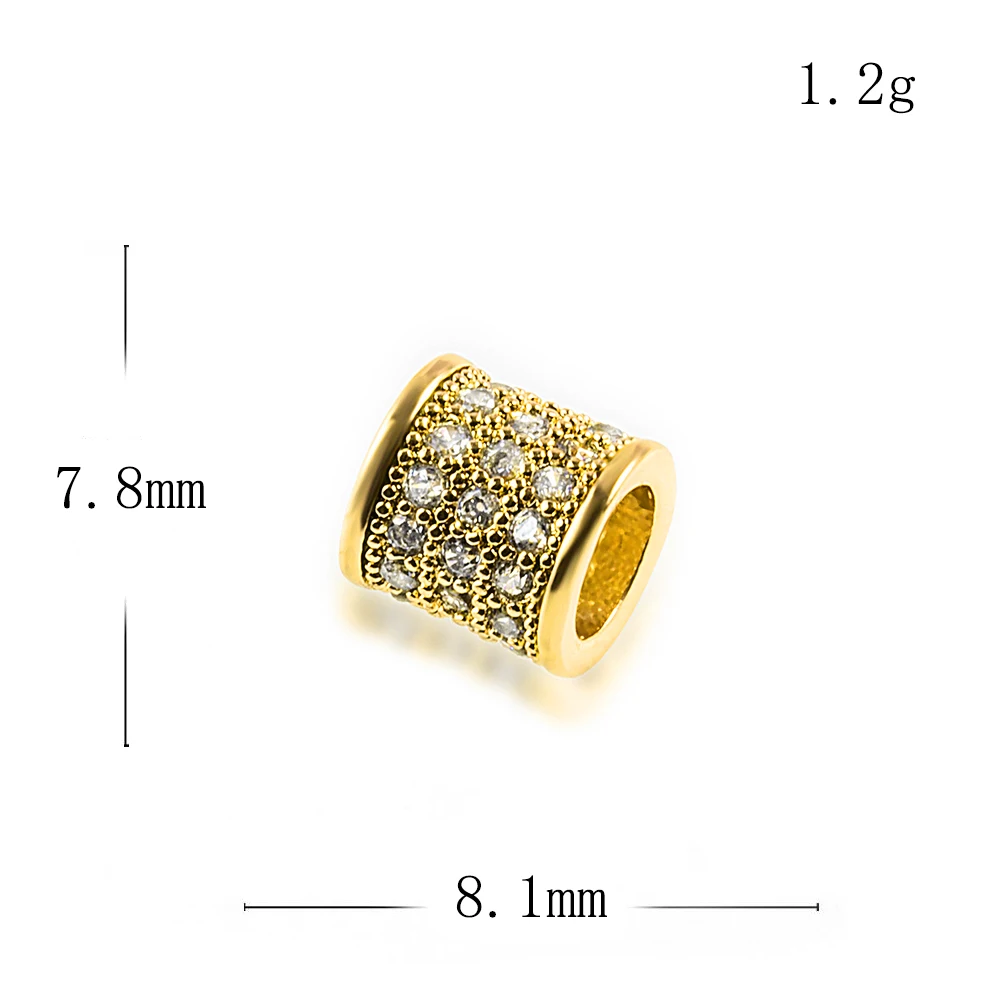 7*8 мм 2019 круглые высококачественные латунные кубические циркониевые Diy мужские