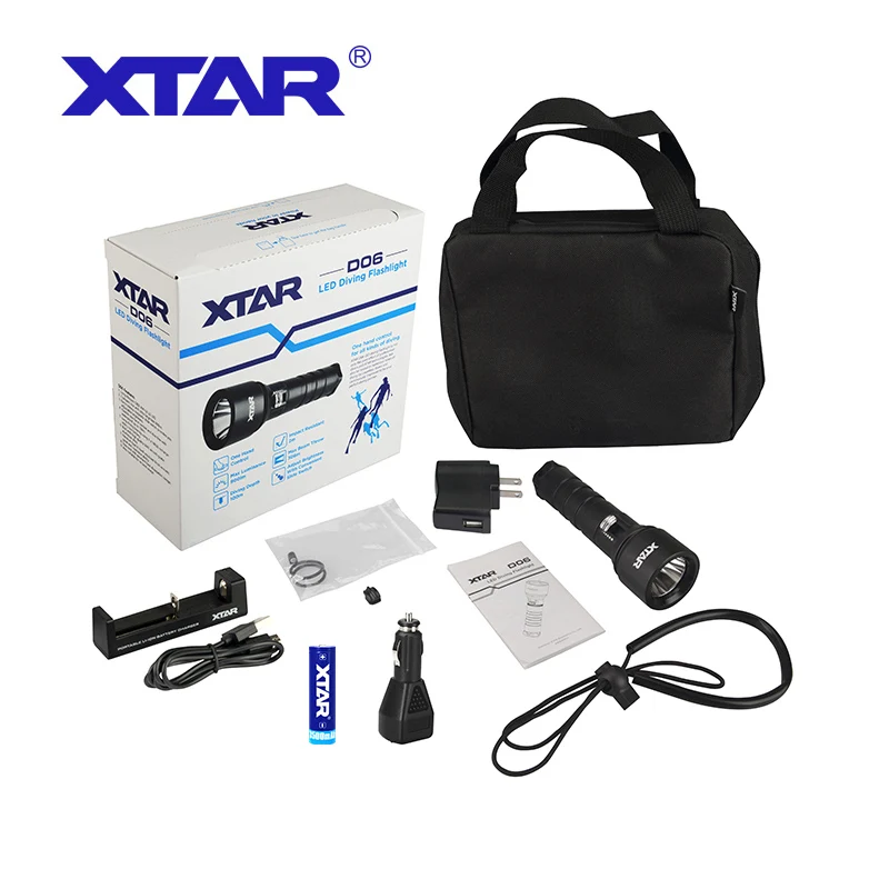1 комплект XTAR D06 CREE XM L2 U2 18650/18700 литий ионный аккумулятор 900 люмен Профессиональный