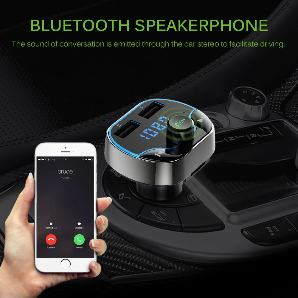Беспроводной 4 2 Bluetooth чип MP3 Громкая связь USB FM передатчик U диск ЖК-дисплей