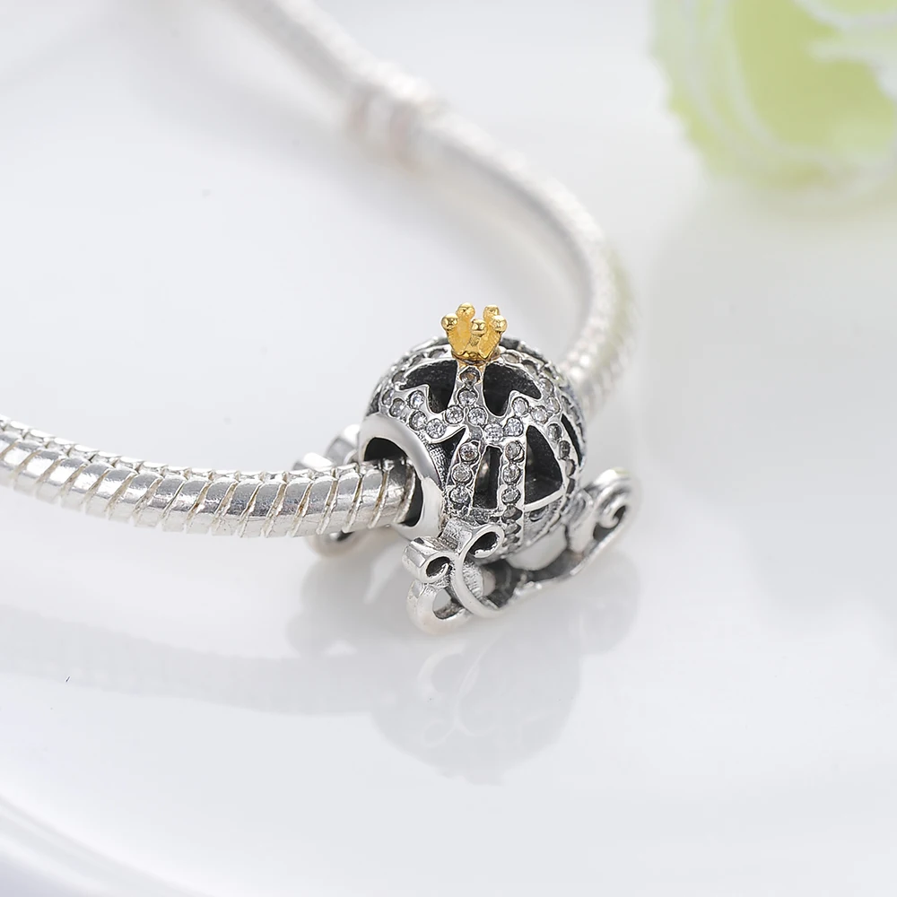 Devolove сверкающие тыквы Coach Charm 925 Стерлинговое серебро подвески бусины подходят