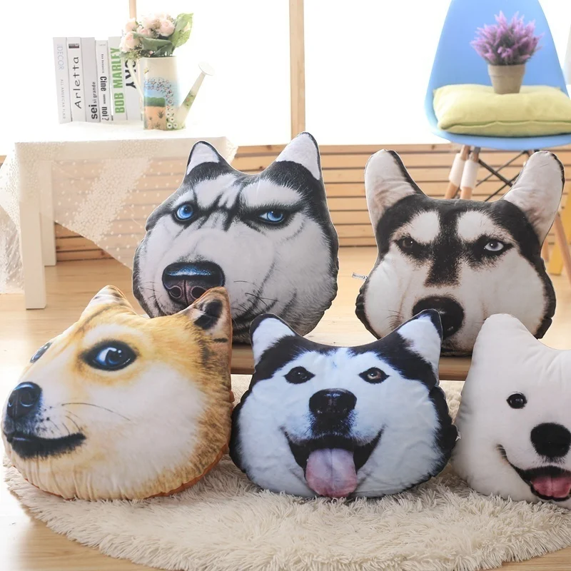 Новые Горячие 3D 38 см * 35 Samoyed плюшевая собака хаски игрушечные лошадки куклы