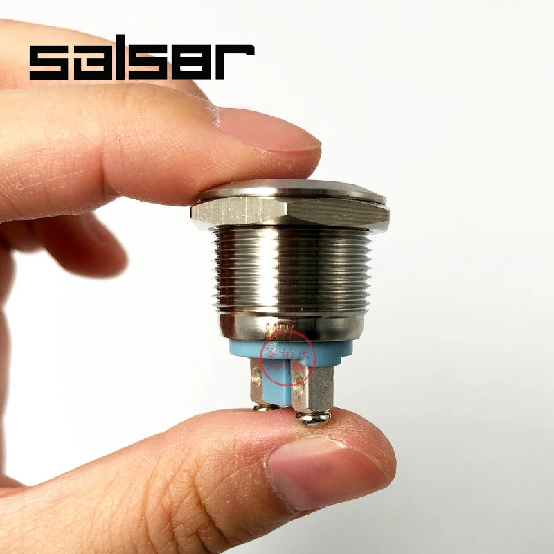 19 мм светодиодный металлический индикатор водонепроницаемый свет 3 в 6 12 В 24 220 с