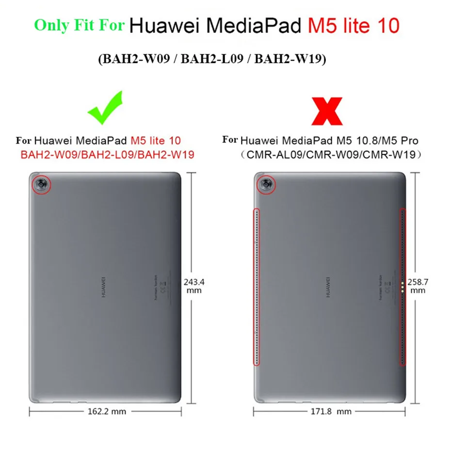 Кожаный чехол подставка для Huawei MediaPad M5 Lite 10 1 дюйма|Чехлы планшетов и электронных