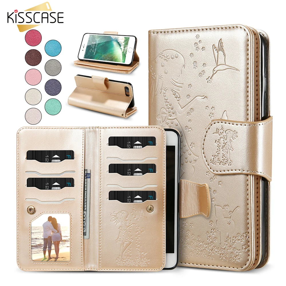 Kisscase флип Чехлы для iPhone 6 6S 7 8 5 5S SE Plus кожаный чехол зеркальный