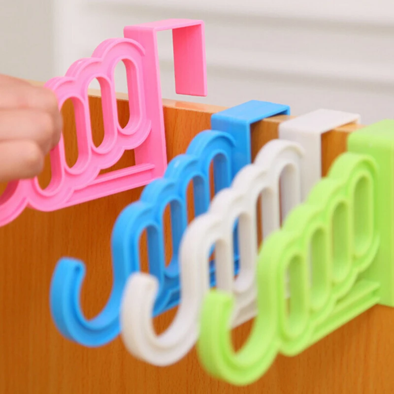 Ueful Fashion Convenient Hook Hanger Over Door Hanging Cloth Coat Racks Cap Bag Four Holes | Дом и сад