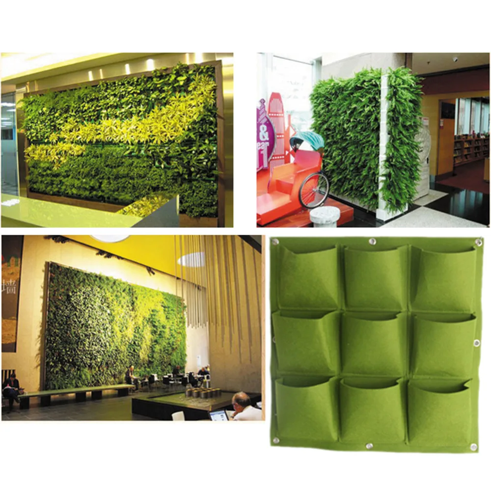Creative Outdoor Wall Mounted Hanging Planting Bag Non-woven Garden Vegetable Watering Plant bag | Дом и сад