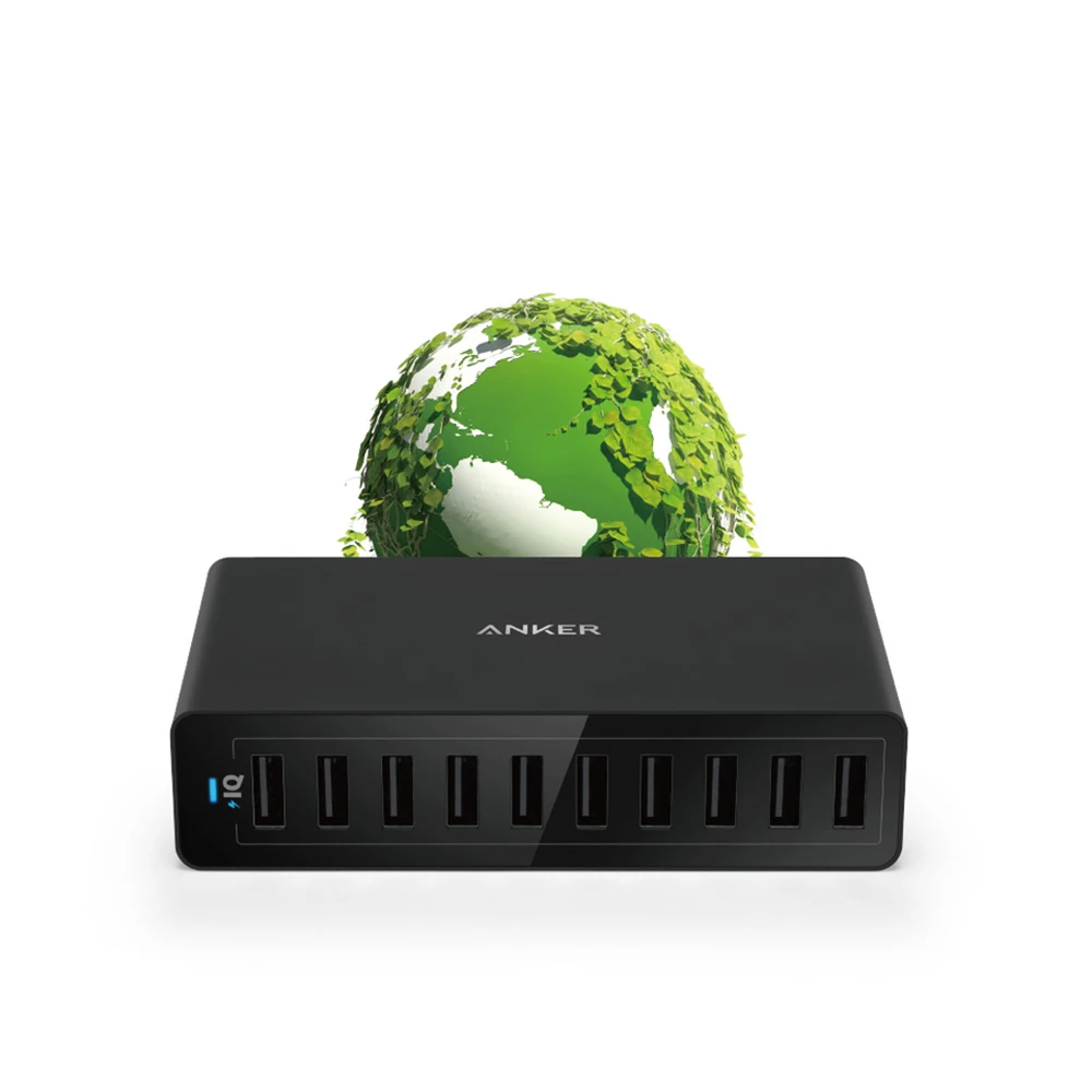 Сетевое зарядное устройство Anker PowerPort 10 60W Port Desktop Charger официальная гарантия