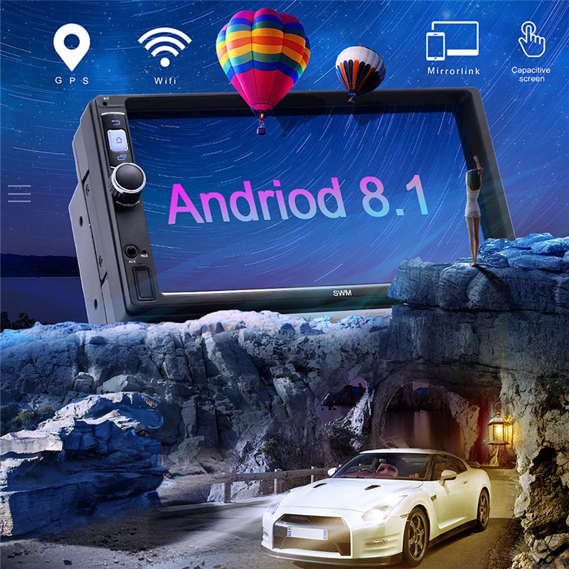 Zeepin 2 Din Wi Fi Авторадио 7 дюймов Android 8 1 gps навигация автомобиля MP5 плеер Поддержка AUX