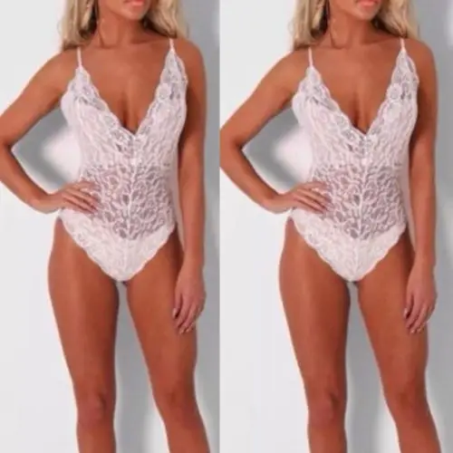 

Womens Ladies Wrap Over V-Neck Plunge Bodysuit Sleeveless Leotard Plain Stretch