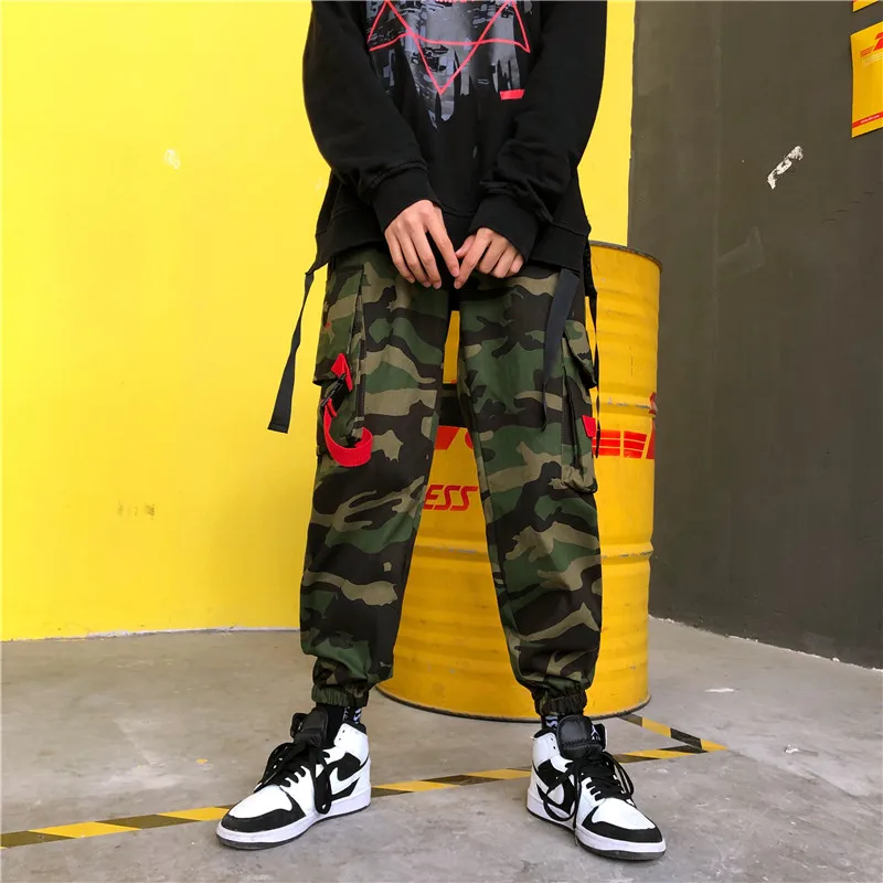 

England Style Camouflage Spring Joggers Women 2019 Korean Fashion High Waist Cargo Pants Patchwork Loose Casual Harem Pants Thin