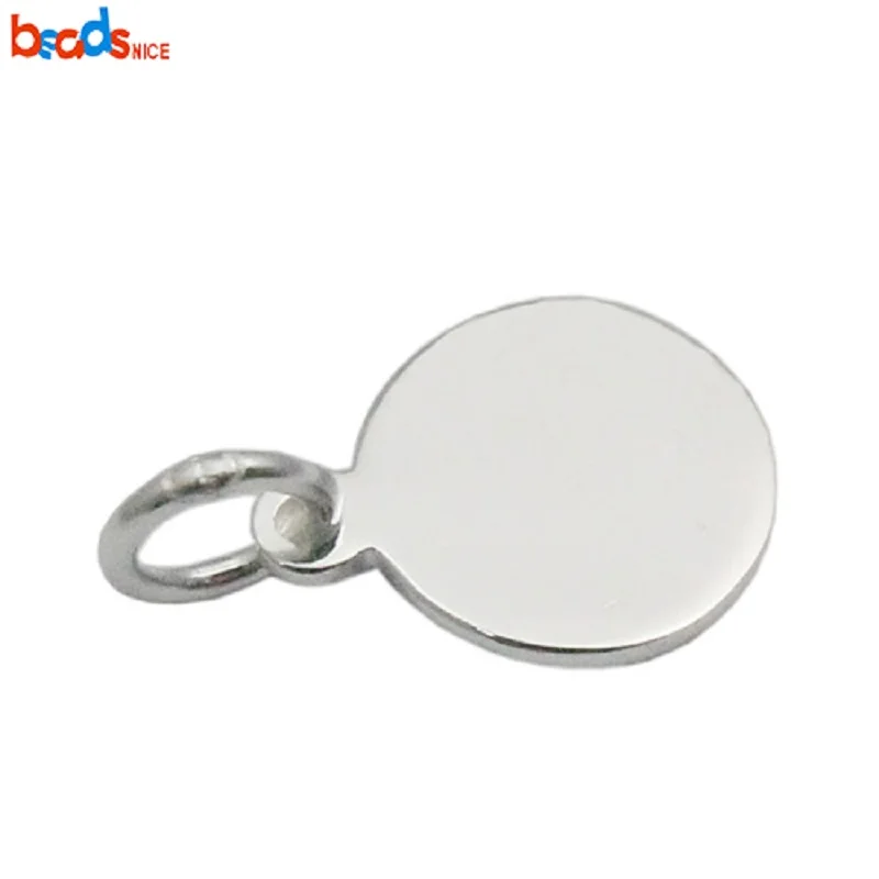 Подвеска Beadsnice из серебра 925 пробы с гравировкой круглые бирки ручной работы