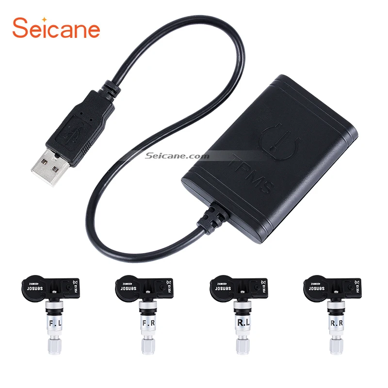 

Автомобильная система сигнализации Seicane, Портативная USB система контроля давления в шинах с 4 внутренними датчиками для послепродажного обс...