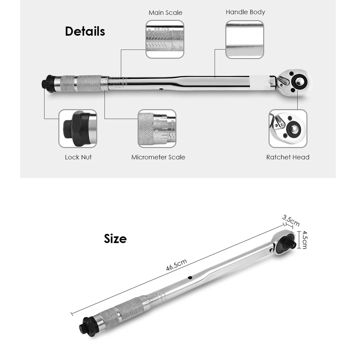 Hot 1/2 Inch 28-210 N.M Adjustable Micrometer Torque Wrench Hand Tool Multifunctional Drive Ratchet Repairing | Инструменты