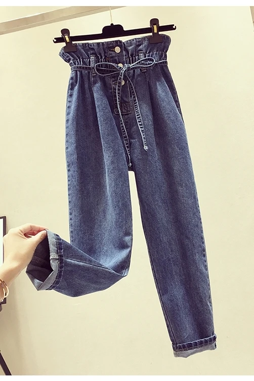 

Plus Size 5XL Women's Jeans High Waist Straight Pants Loose Washed Denim Pants Spring Summer Ankle-length Casual Jeans
