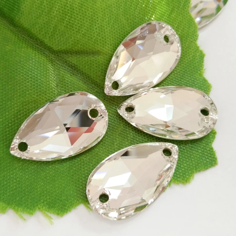Все размеры Teardrop прозрачный кристалл для нашивки Стразы стеклянные стразы в виде