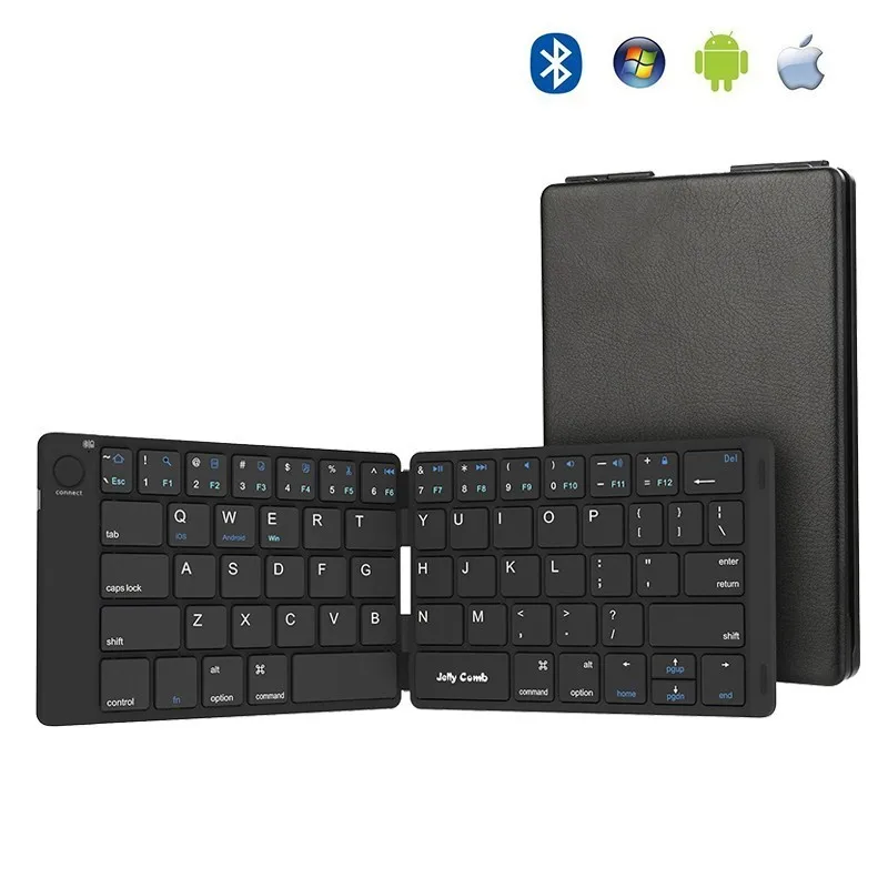 

Jelly Comb Foldable Bluetooth Keyboard 3.0 Ultra Slim Folding Mini Rechargeable Keyboard for iPad Android Mac OS Laptop Tablet