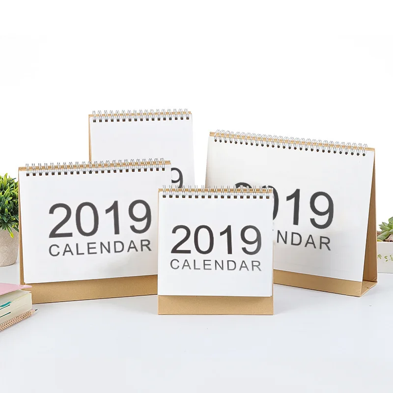 Календарь 2019 милый мультфильм настольная бумага двойной ежедневный планировщик