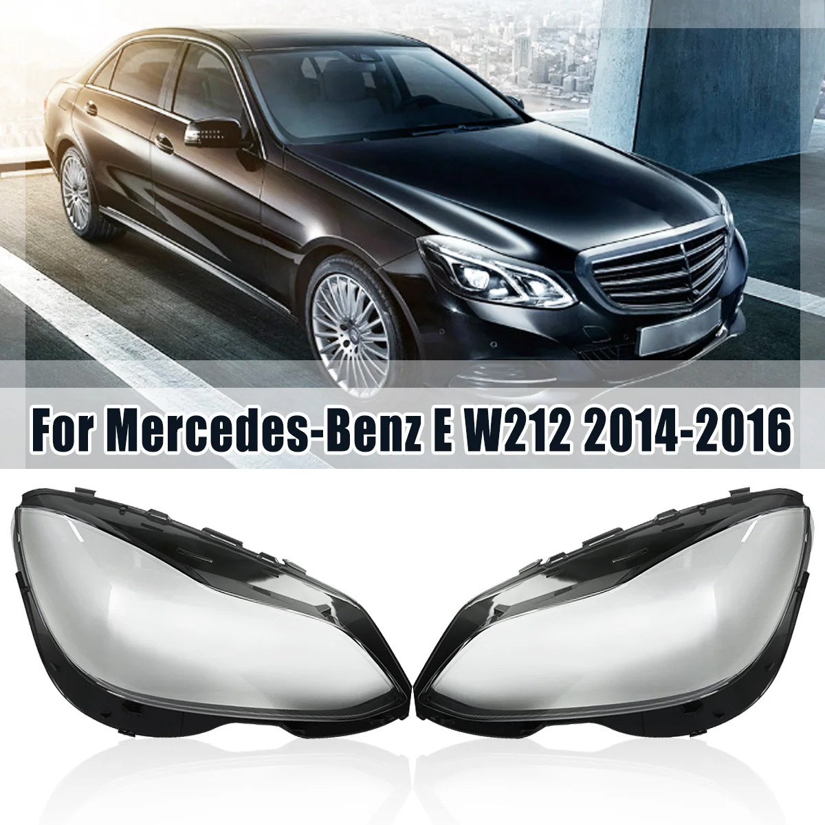 Для Benz w212 e-класс E200L E260L E280L E300 передние фары автомобиля Стекло Объектив Маска абажур для лампы с металлическим каркаксом оболочки лампы маски