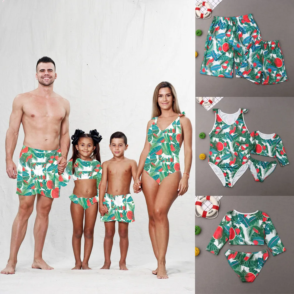 CANIS милые семейные парные летние купальники с принтом для мужчин женщин детей