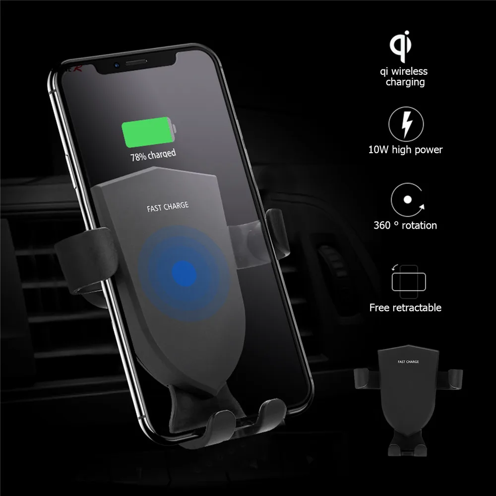 2018 новое автомобильное USB Настоящее быстрое Qi Беспроводное зарядное устройство