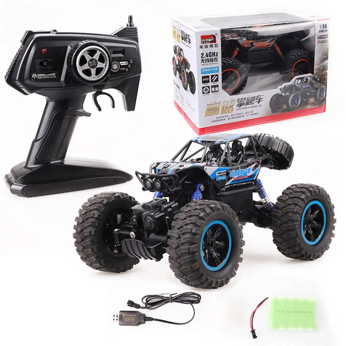 Радиоуправляемый автомобиль 2 4G 1:14 полноприводный масштаб Rock Crawler сверхзвуковой