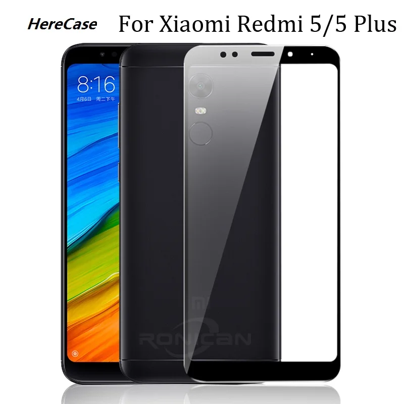 Защитное стекло для Xiaomi Redmi 5 plus защита экрана полное покрытие белый и черный